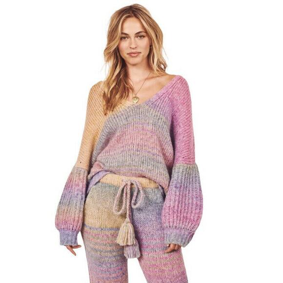 Rare! Love Shack Fancy Rio Rainbow Wool Alpaca Pullover Sweater Size M/L NWT - Picture 15 of 16